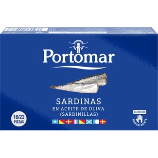 sardinillas de las rías gallegas en aceite de oliva 16-22 piezas lata 81 g neto escurrido - Portomar