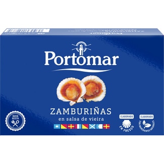 zamburiñas en salsa de vieira de las rías gallegas lata 63 g neto escurrido - Portomar