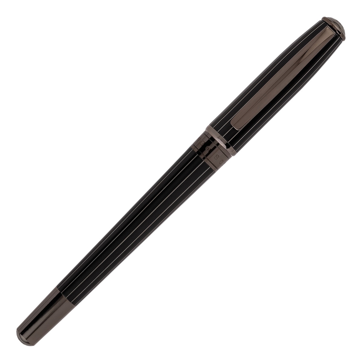 Caneta rollerball Essential Pinstripe preta e ruténio Preto / Metal-2