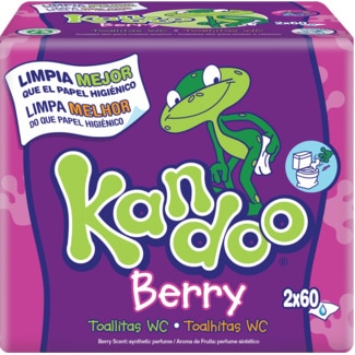 Toalhitas Infantis de Frutos do Bosque Recarga Pack 2 embalagem 60 unidades - Kandoo
