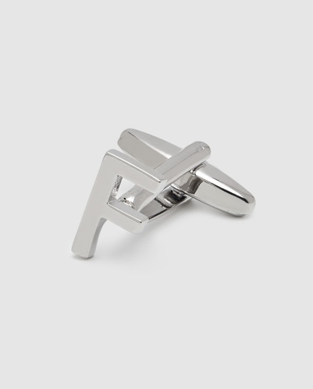 Gemelo de hombre Emidio Tucci de color plata con inicial · Emidio