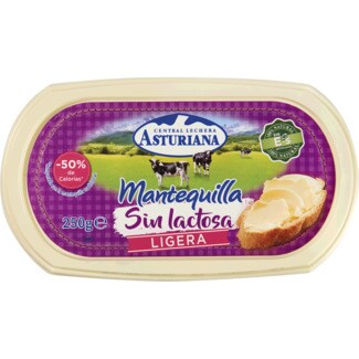 Asturiana Manteiga sem Lactose -50% Gordura embalagem 250 g