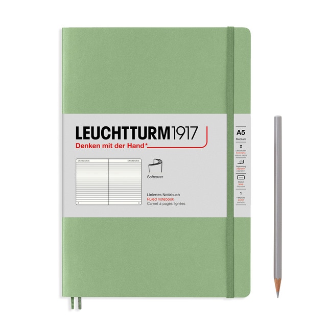 Imagem 0 de Caderno de notas A5 Capa mole de Linhas verde Sage