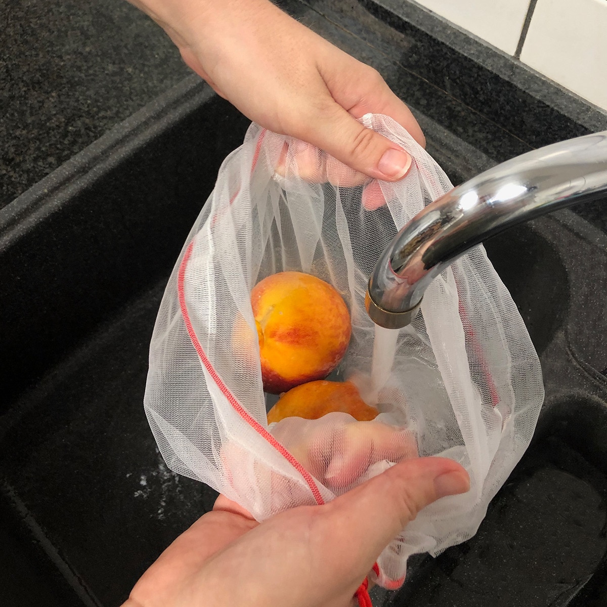 Set 3 bolsas reutilizables para fruta y verdura Rolser Blanco-11