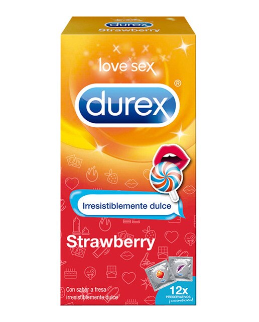 12 preservativos Durex Fresa