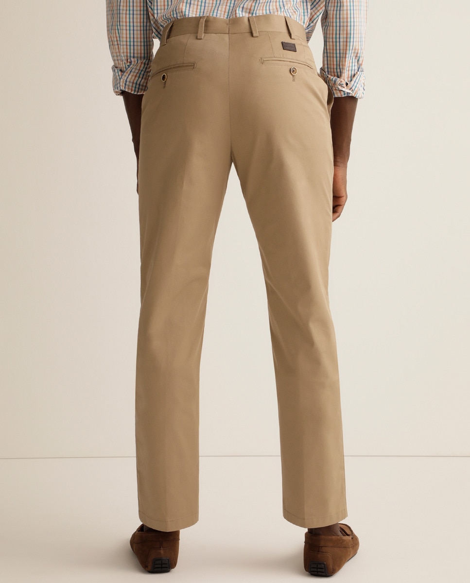 Calças chino regular camel de homem Camel-3