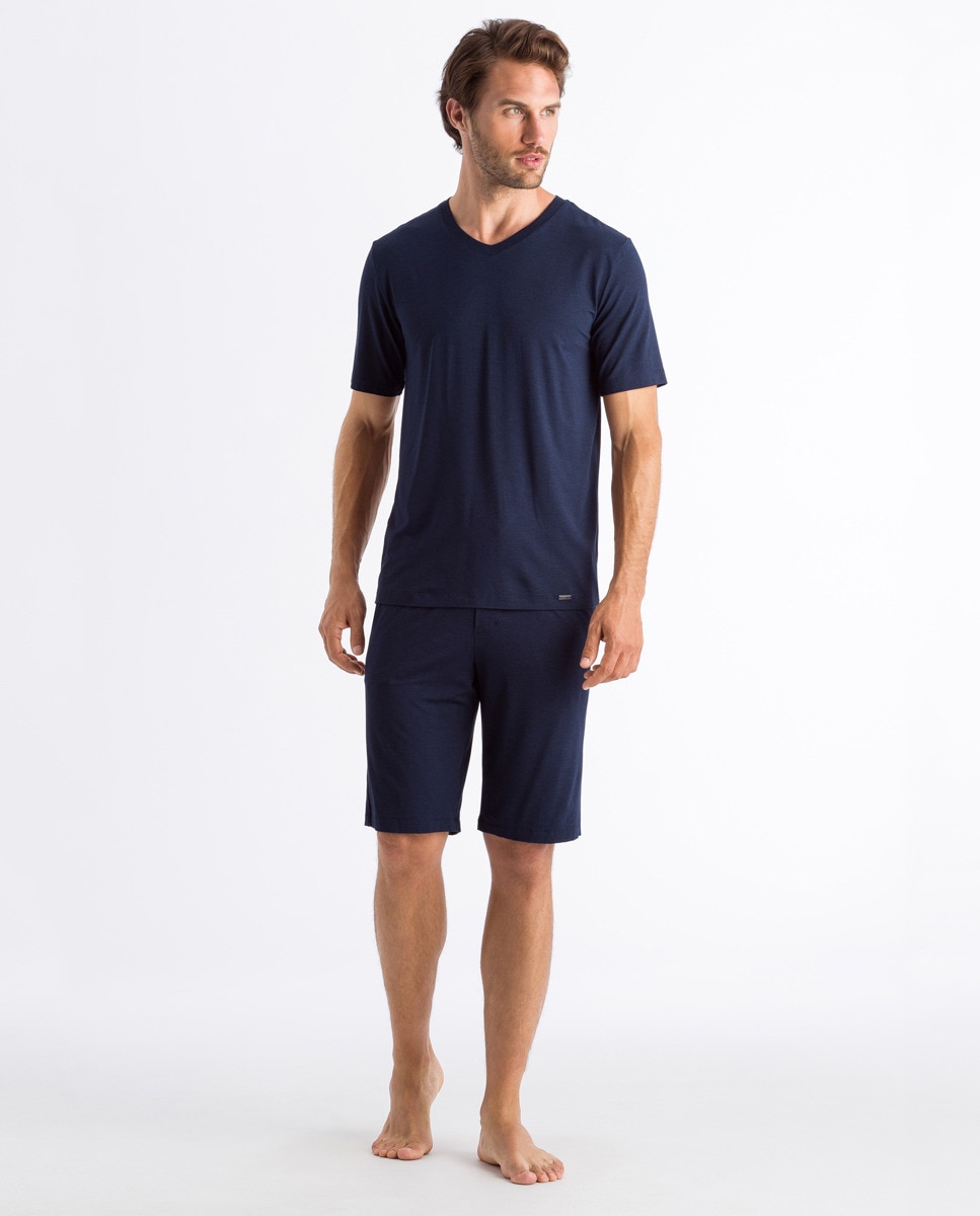 Calções de pijama de malha azul-marinho Azul-marinho-8