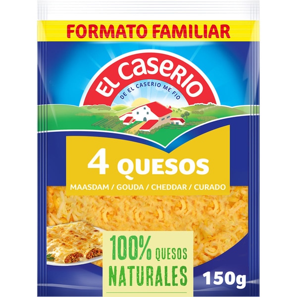 Comprar queso rallado 4 quesos especial para gratinar bolsa 150 g · EL CASERIO · Supermercado El Comprar queso rallado 4 quesos especial para gratinar bolsa 150 g · EL CASERIO · Supermercado El
