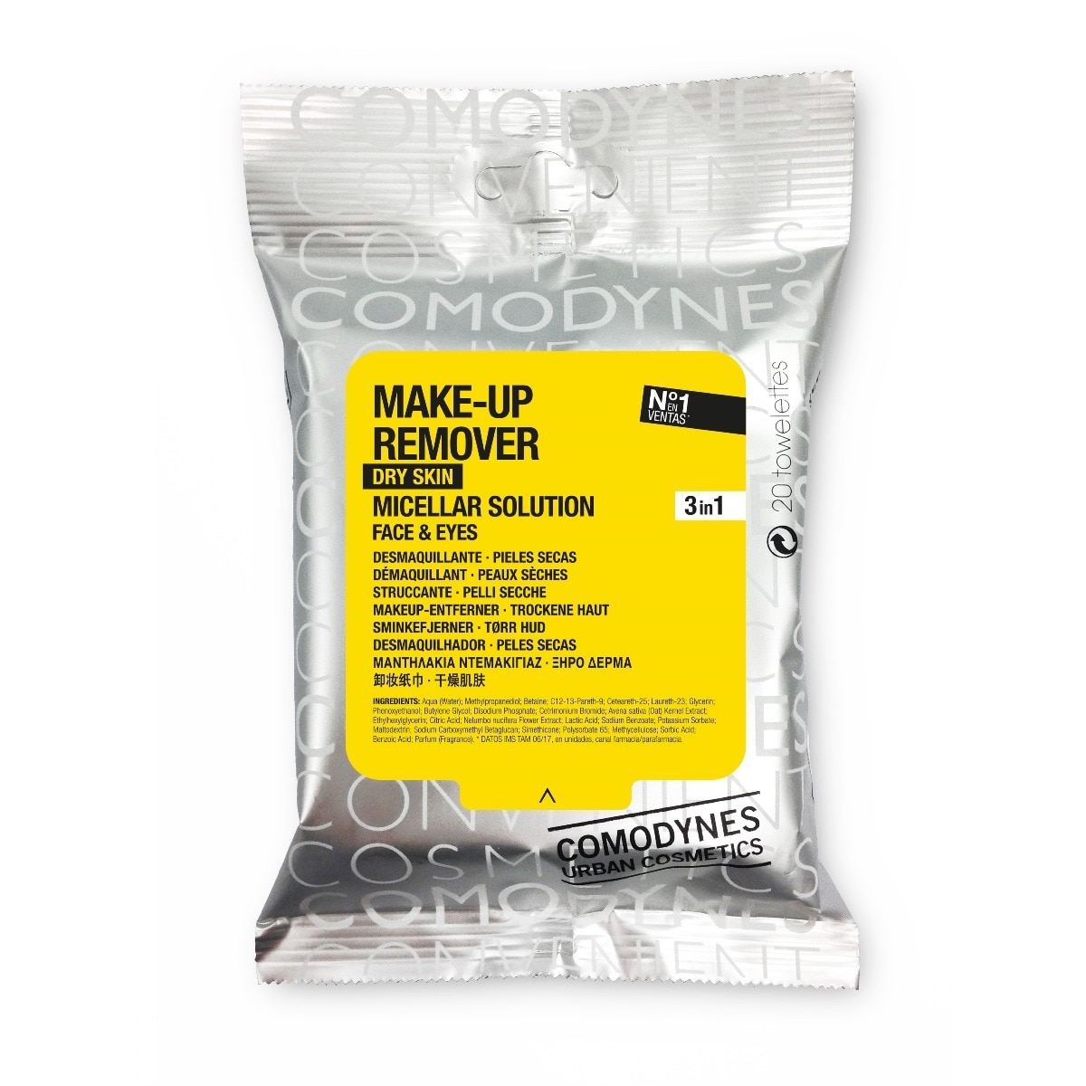 Imagem 0 de Toalhetes desmaquilhantes Pele Sensível e Seca Make-Up Remover 20 unid.