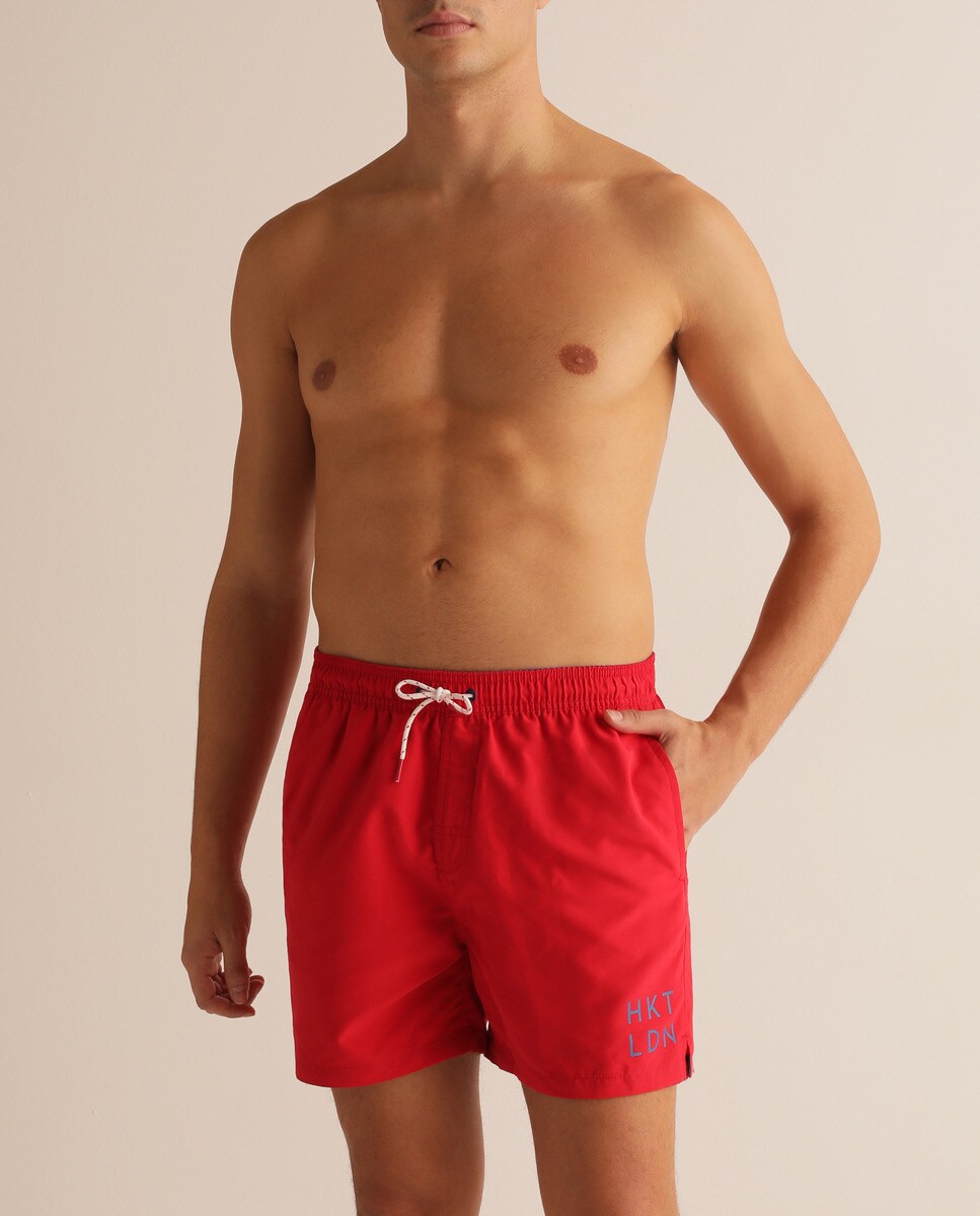 HKT By HACKETT - Bañador Bermuda De Hombre Liso Rojo