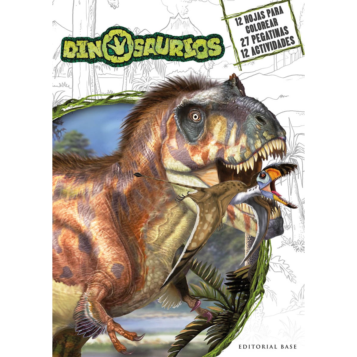 Dinosaurios - Actividades para colorear con pegatinas 1
