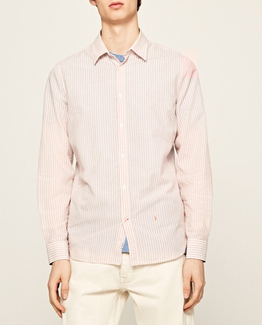 Camisa de hombre regular de rayas coral · Pepe Jeans · El Camisas a rayas Pepe Jeans online | Comprar la colección en