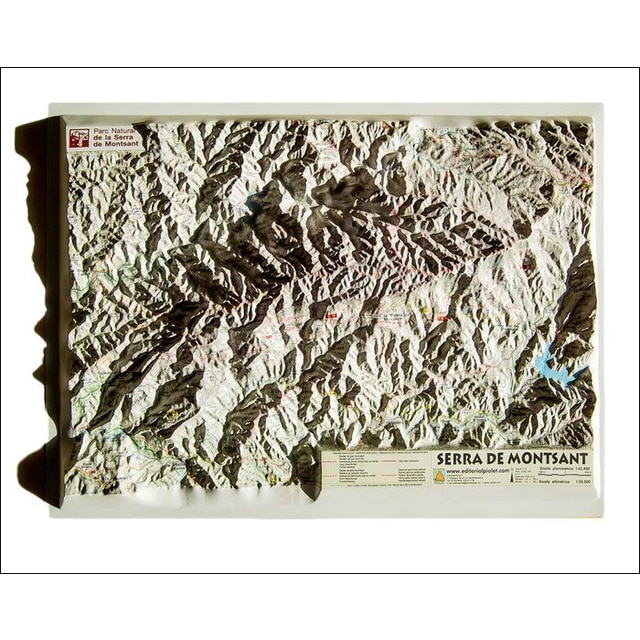 Mapa en relleu de la serra de montsant 1