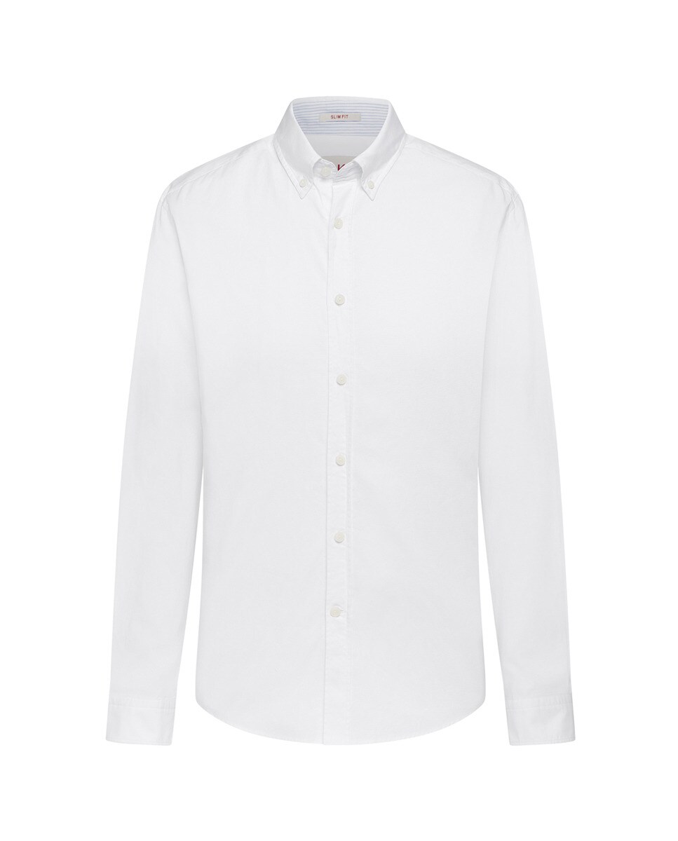 HKT By HACKETT - Camisa Oxford De Hombre Slim Lisa Blanca