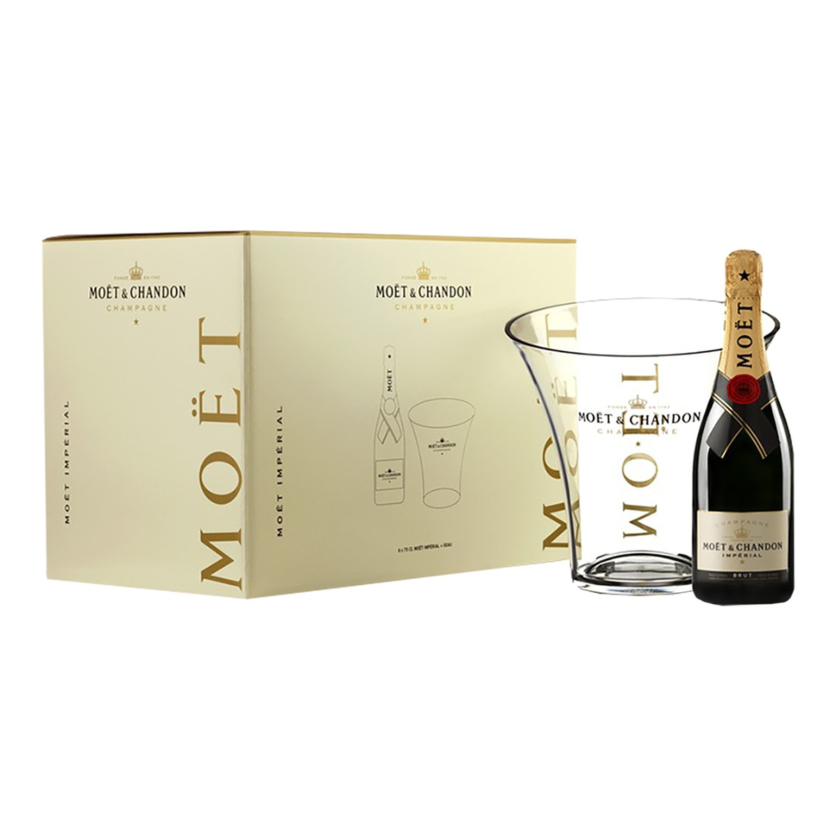 Moët & Chandon - Estuche Champagne Impérial Brut 6 Botellas Más Cubitera