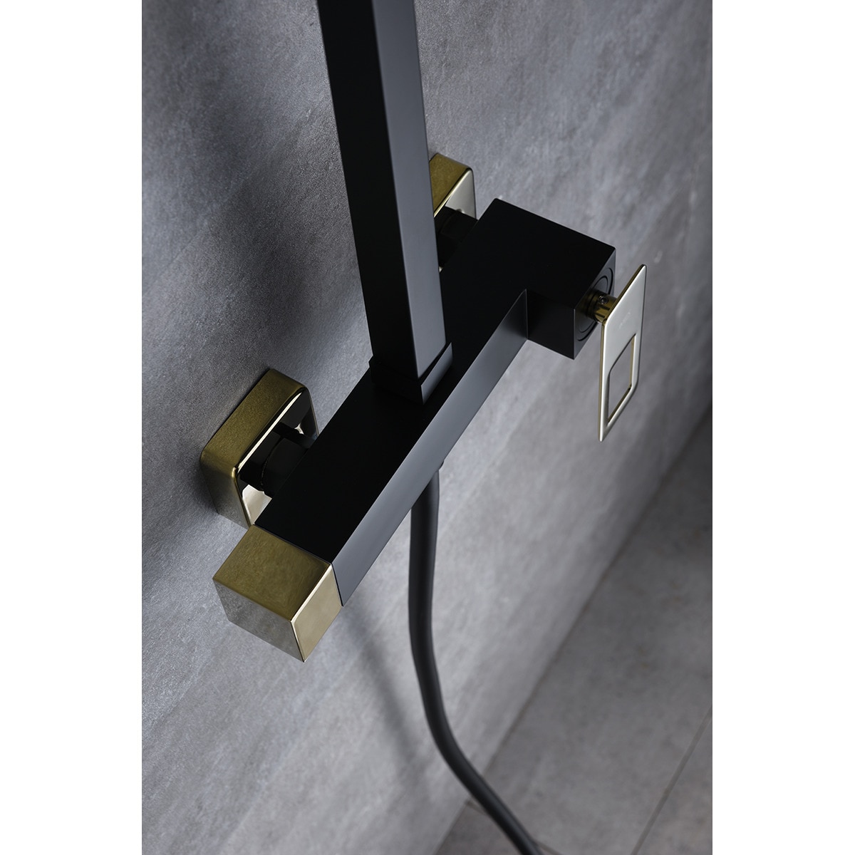 Imagen 2 de Conjunto de ducha monomando Suecia Imex - Negro / Oro Negro / Oro