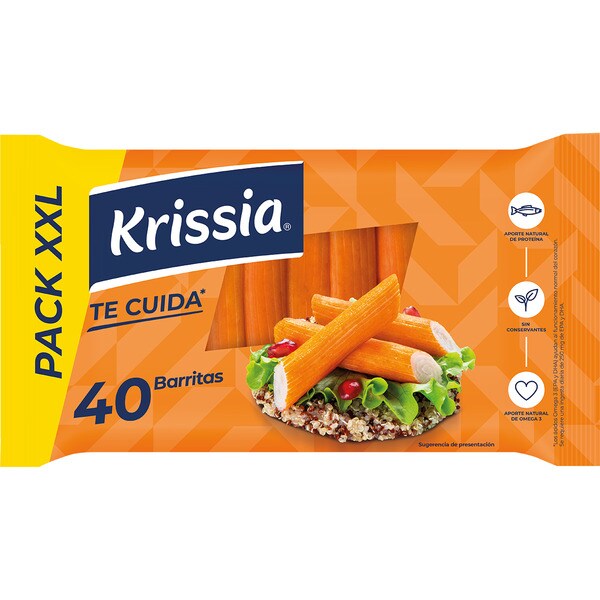 Surimi bars, glutenfree 40 bars case 666 g · KRISSIA · Supermercado El