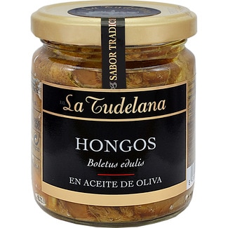 hongos boletus edulis en aceite de oliva frasco 200 g - La Tudelana