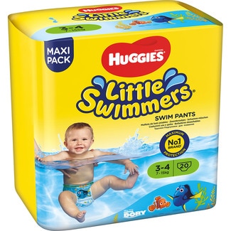 pañal bañador desechable infantil 7-15 kg talla 3-4 paquete 20 unidades maxi pack - Huggies Little Swimmers