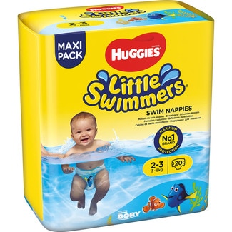 pañal bañador desechable infantil 3-8 kg talla 2-3 paquete 20 unidades - Huggies Little Swimmers