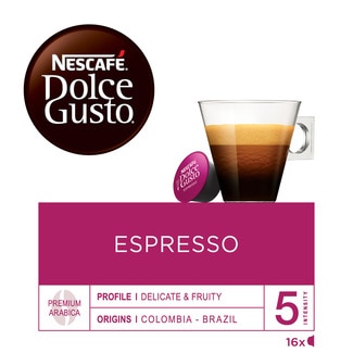 Café Espresso Intensidade 5 embalagem 16 cápsulas - Nescafé Dolce Gusto
