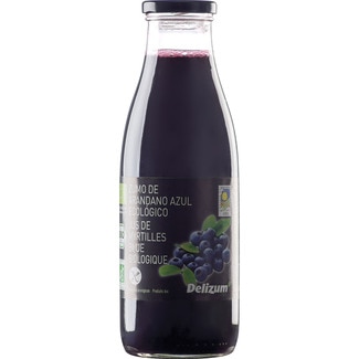 zumo de arándano azul ecológico Sin Gluten botella 750 ml - Delizum