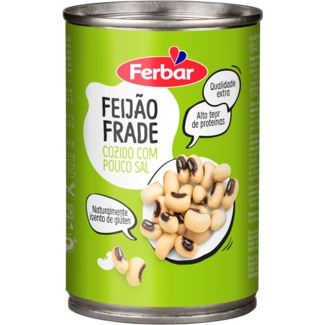 Feijão Frade Cozido com Pouco Sal lata 420 g - Ferbar