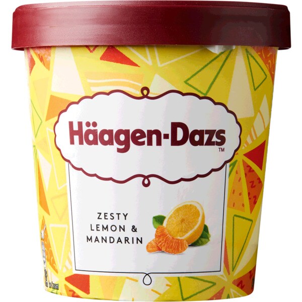 Haagen-Dazs Gelado de Limão e Tangerina embalagem 460 ml