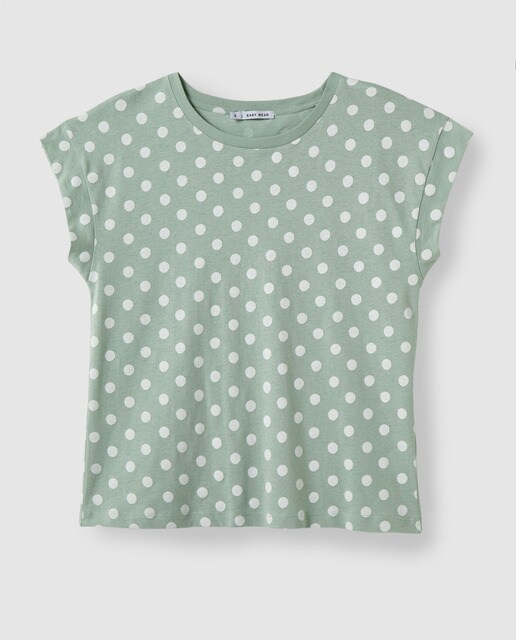 Camiseta de mujer de lunares manga corta