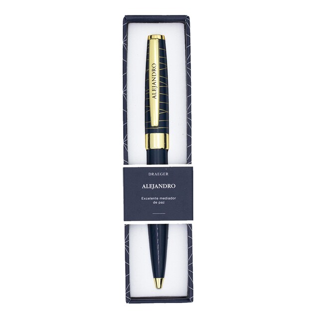Imagen 0 de Bolígrafo Alejandro Draeger Azul Marino y Oro