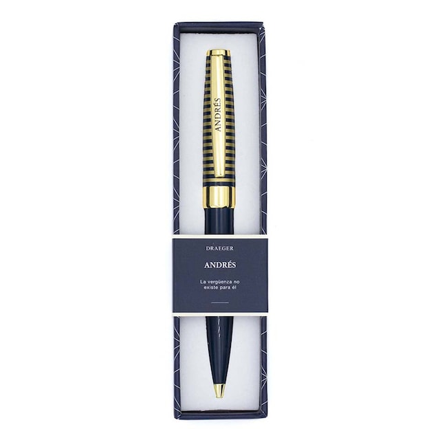 Imagen 0 de Bolígrafo Andrés Draeger Azul Marino y Oro