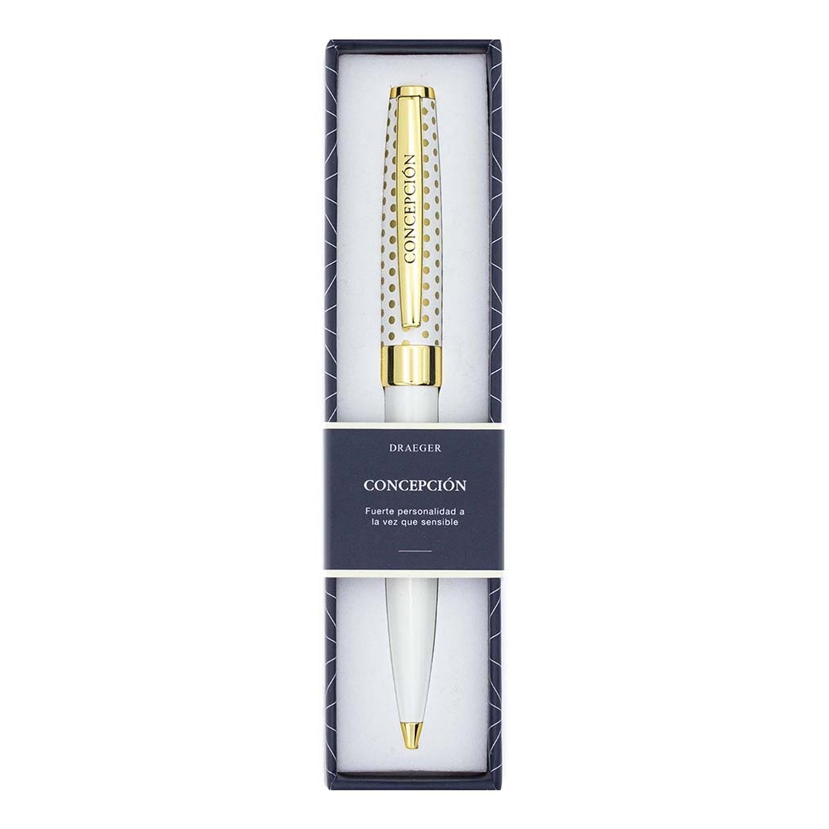 Bolígrafo Concepción Draeger Blanco y Oro Blanco-1