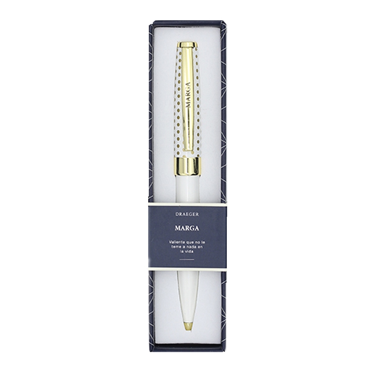 Caneta esferográfica Marga branca e dourada Branco-1