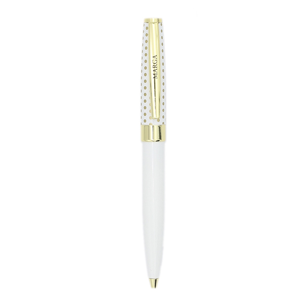 Caneta esferográfica Marga branca e dourada Branco-2
