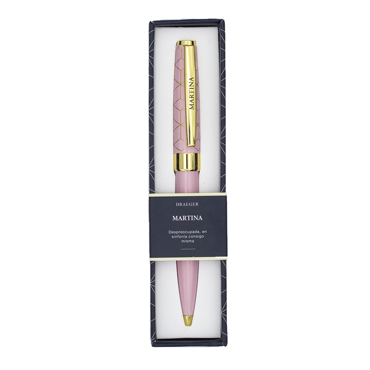 Caneta esferográfica Martina rosa e dourada Rosa-1