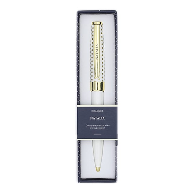 Imagen 0 de Bolígrafo Natalia Draeger Blanco y Oro
