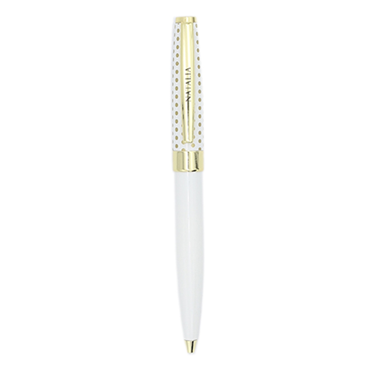 Bolígrafo Natalia Draeger Blanco y Oro Blanco-2