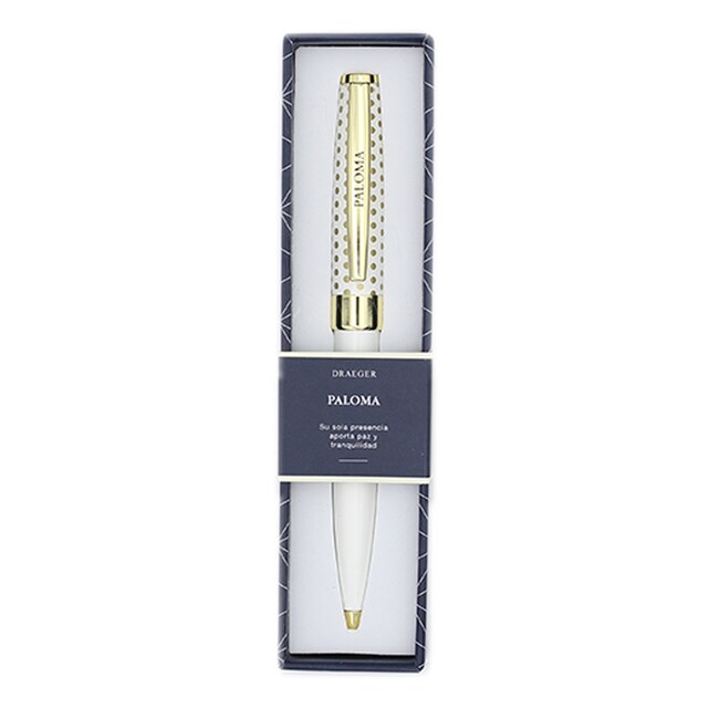 Imagen 0 de Bolígrafo Paloma Draeger Blanco y Oro
