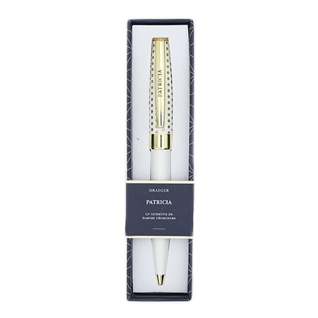 Imagen 0 de Bolígrafo Patricia Draeger Blanco y Oro
