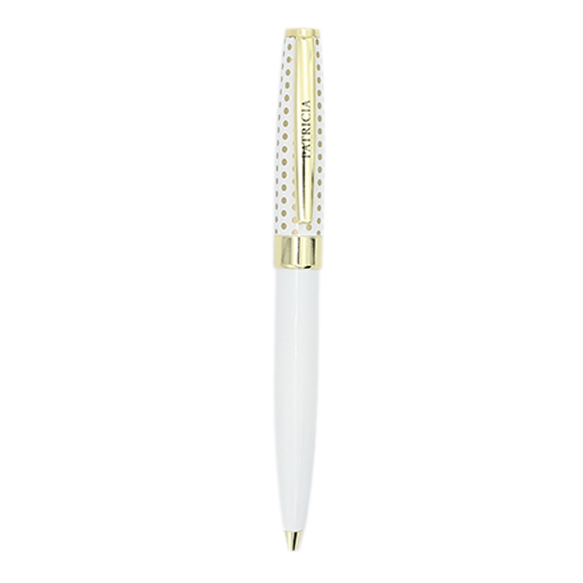 Bolígrafo Patricia Draeger Blanco y Oro Blanco-2