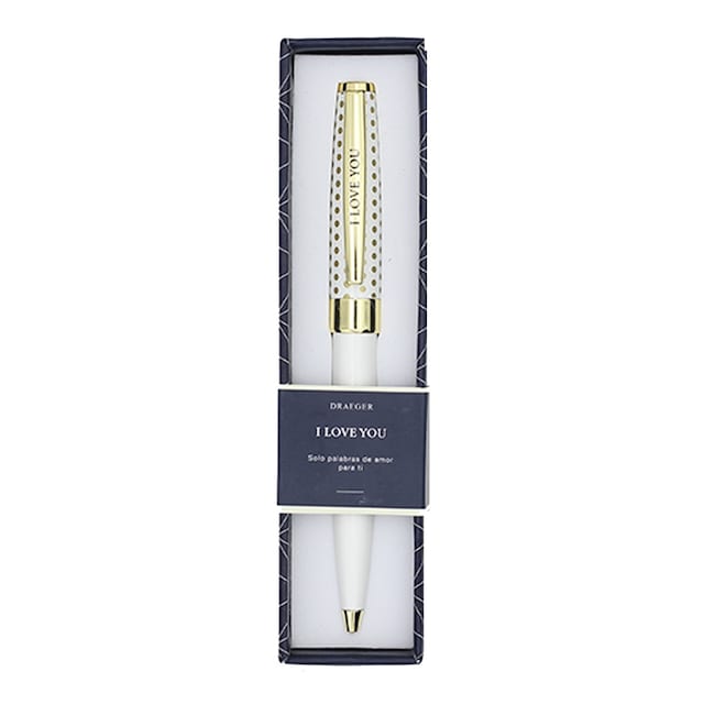 Imagen 0 de Bolígrafo I Love You Draeger Blanco y Oro