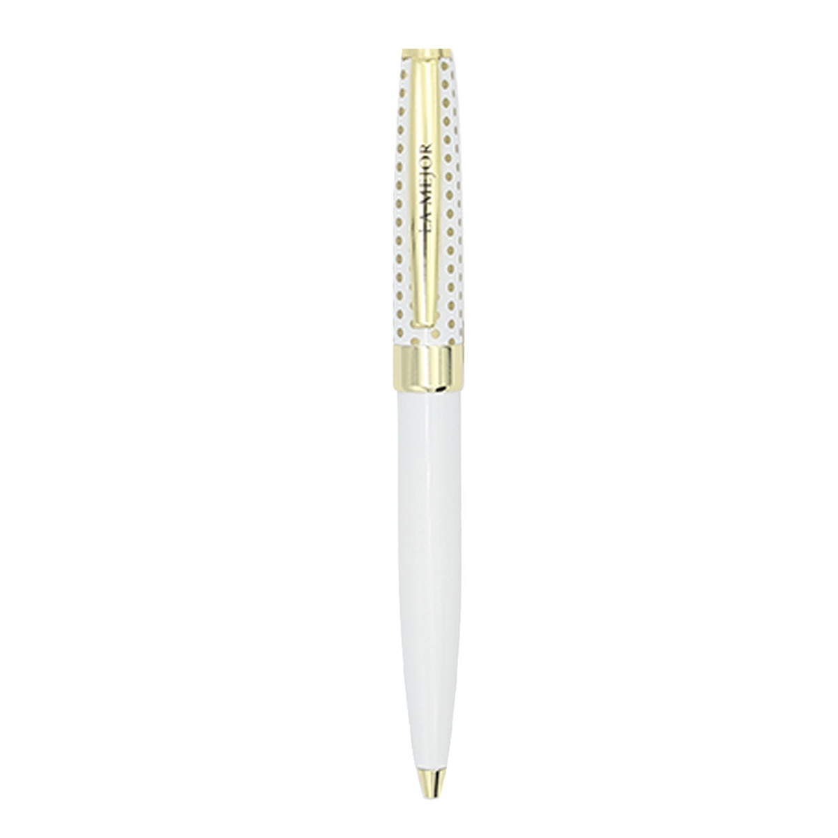 Bolígrafo La Mejor Draeger Blanco y Oro Blanco-2