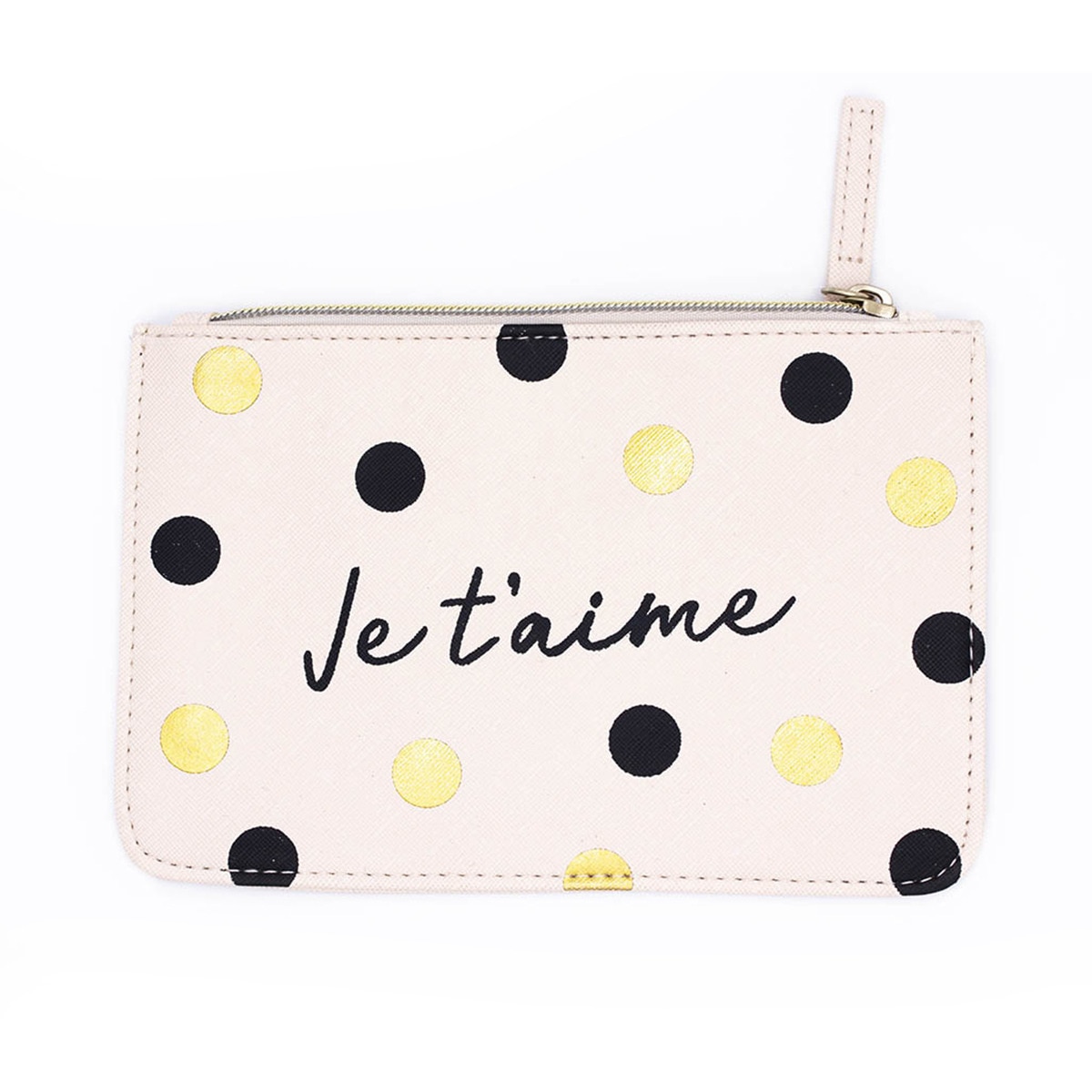 Imagen 0 de Neceser Je T'Aime Draeger Beig Topos Negros y Dorados