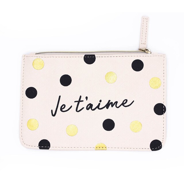 Imagen 0 de Neceser Je T'Aime Draeger Beig Topos Negros y Dorados