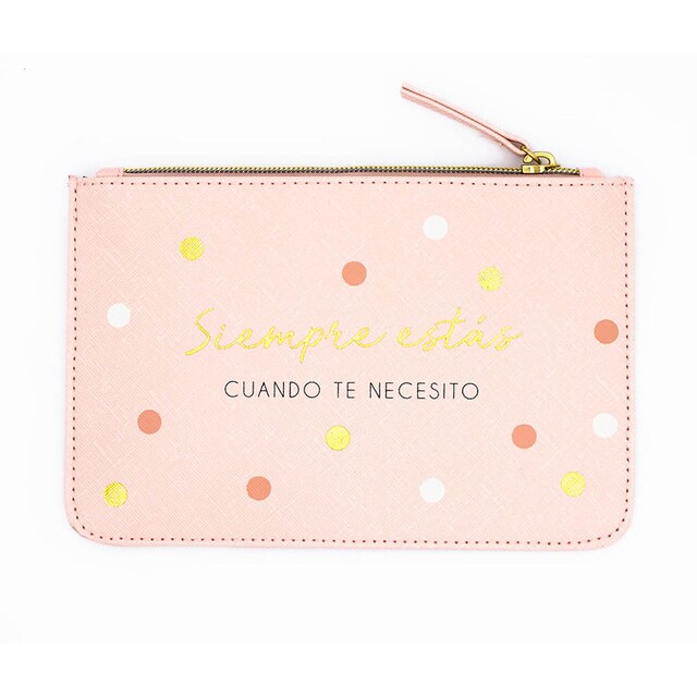 Imagen 0 de Neceser Siempre Estás Cuando Te Necesito Draeger Rosa Dorado y Blanco