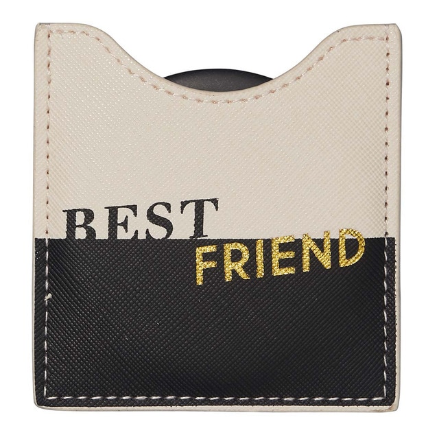 Imagem 0 de Espelho de bolso Best Friend bege, preto e dourado