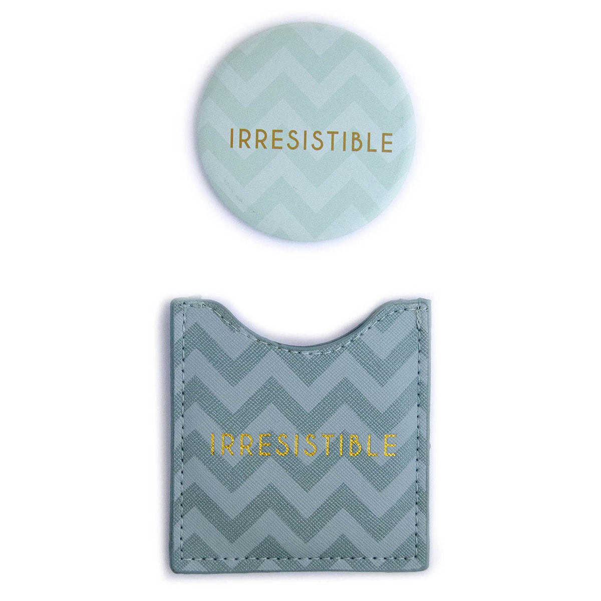 Espejo de Bolsillo Irresistible Draeger Azul y Dorado Azul-1