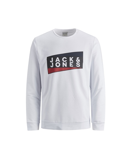 Sudadera de color blanco con cuello redo