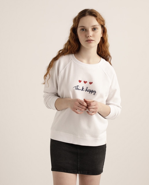 Sudadera de mujer cuello redondo y manga