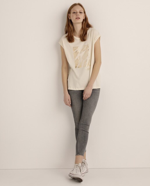 Camiseta de mujer con print delantero y